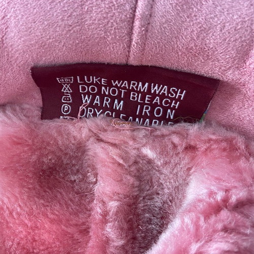 Pink Suede Coat with Real Fur Like New