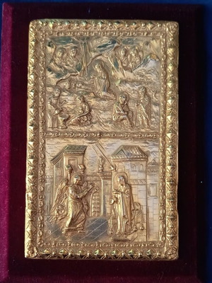 Gospel Cover Gold-Plated Copper on Velvet Base New