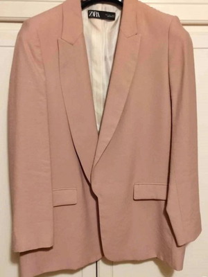 Zara σακάκι dusty pink L σαν καινούργιο, ροζ blazer χωρίς κουμπιά