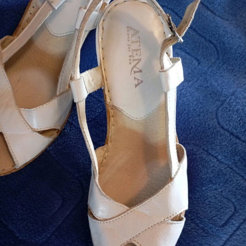 Atema summer platforms size 38, new, white leather