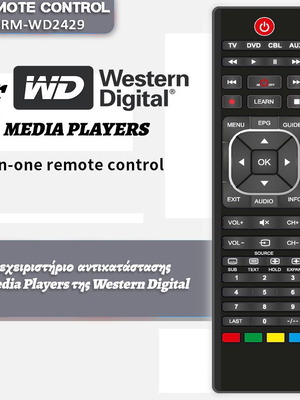 Remote control replacement for Western Digital media players new