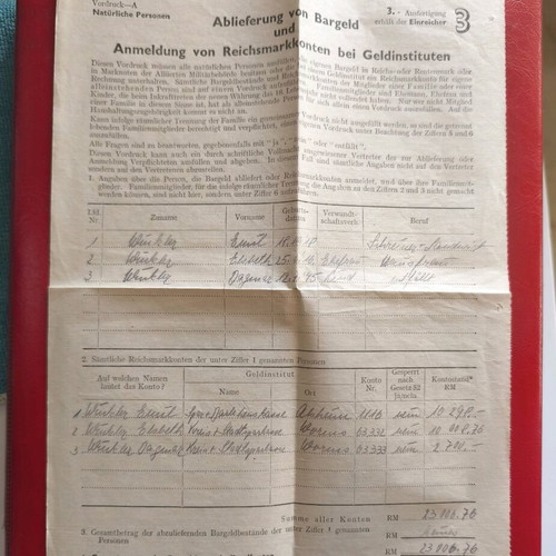 Postwar Historical Folder 1946 used with Documents and Postcard
