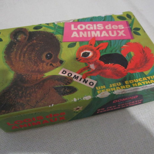 Vintage Logis des animaux domino game by Fernand Nathan used, 1970s