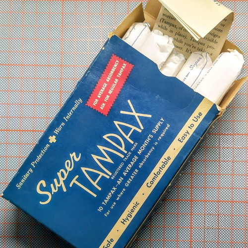 Vintage rare Tampax Super 10 tampon box used