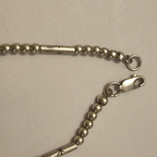 Handmade necklace with labradorite and silver elements, 43 cm