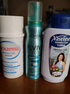 Noxzema Vaseline Elvive set new with shaving foam, vaseline and hair lotion