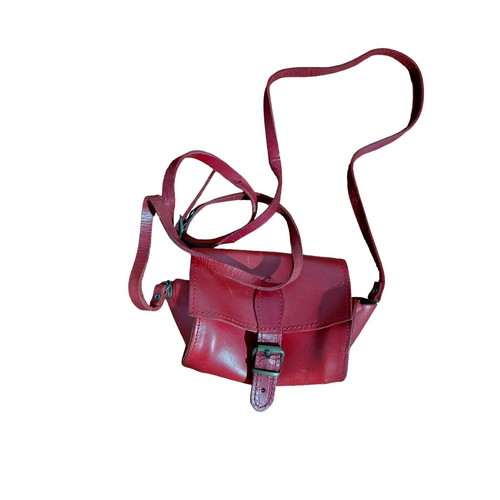 Leather small mini bag like new, red, approx. 10 cm