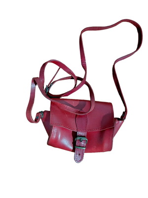 Leather small mini bag like new, red, approx. 10 cm
