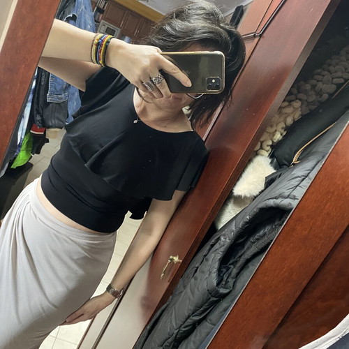 Top with beautiful back like new, size S/M, black