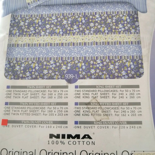 Nima floral half-double duvet covers new, pack of 2, 100% cotton