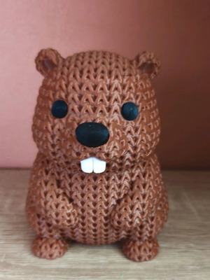 3D printed beaver figurine new made of solid material
