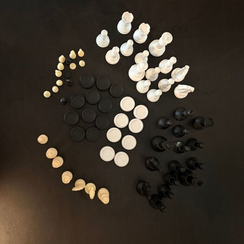 Chess and Checkers Replacement Pieces, 4 Incomplete Sets