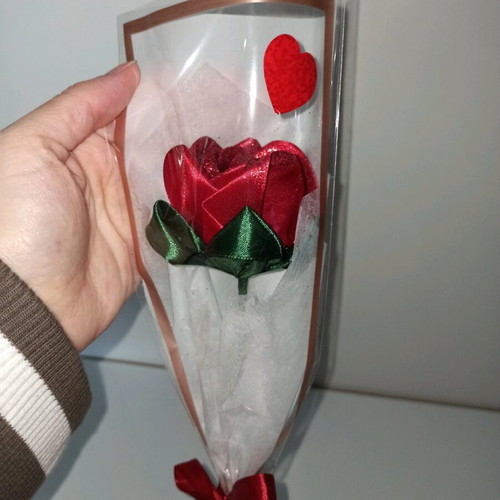 Rose flower new, made of ribbon