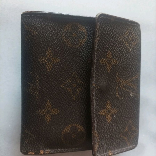 Louis Vuitton leather wallet used, brown