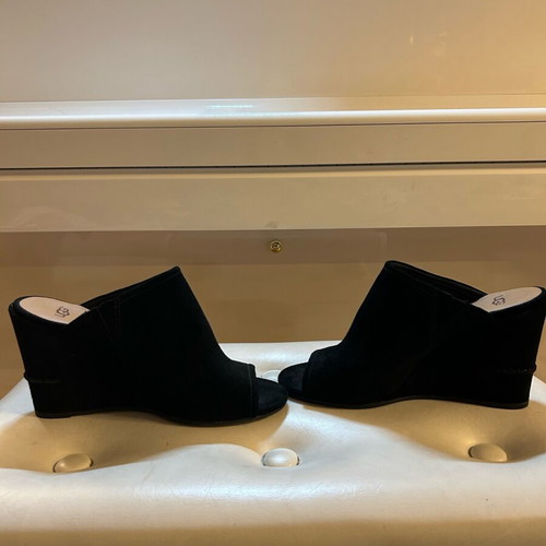 Ugg Australia leather platform mules like new, black, size 40