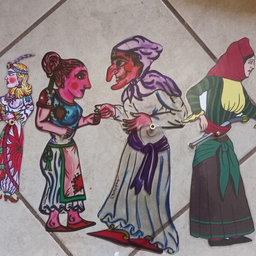 Karagiozis female figures used, set of 4