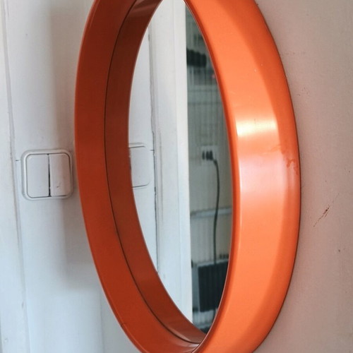 Space Orange Mirror 1970s Like New