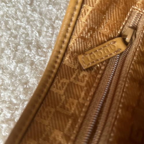 Gucci vintage shoulder bag orange, new, leather and suede with bamboo handle