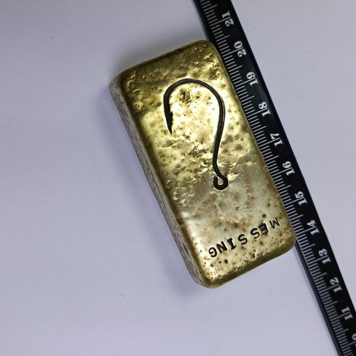 Brass bar used, 293 grams, collectible with hook stamp