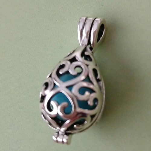 Pendant egg opening new, silver, for amulet