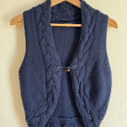 Massimo Dutti knitted vest used, blue, size M