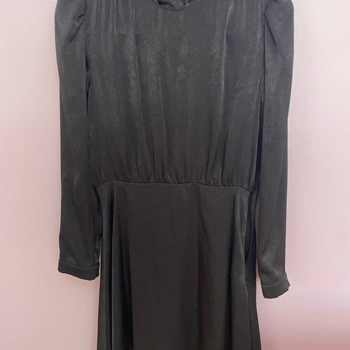 Mini dress Zara satin look like new, black