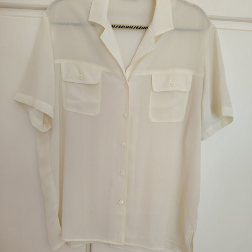Donna silk semi-transparent cream shirt XL