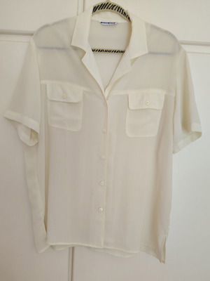 Donna silk semi-transparent cream shirt XL