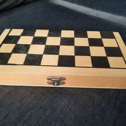 Wooden Backgammon and Checkers Set Travel Edition like new