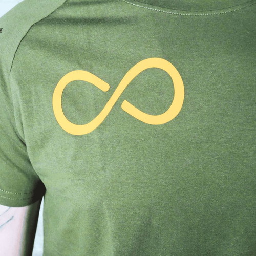 Legendary T-shirt Infinity olive green size L new, cotton-spandex