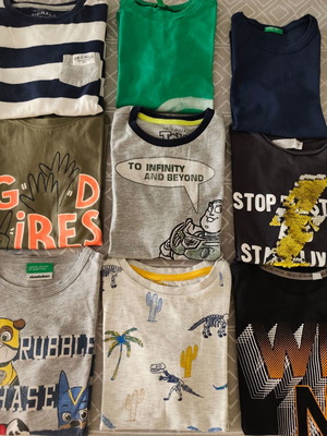 T-shirts pack of 9 used, boys 4-5 years, Benetton, Marks and Spencer, Mothercare