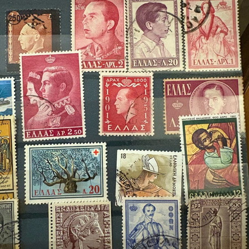 Historical stamp collection used, 25 pieces