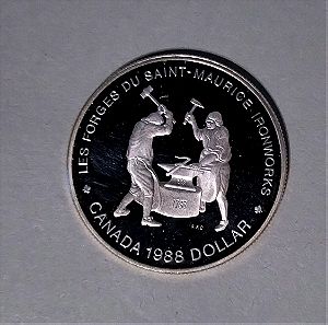 Ασημένιο Proof Canadian Dollar 1988