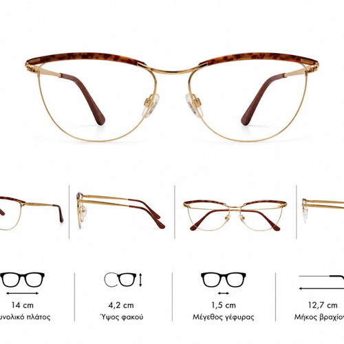 Vogue VO3031 ORO/281 Vintage Metal Eyeglass Frame with Tortoise Details