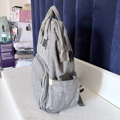 Baby essentials diaper bag, neutral color