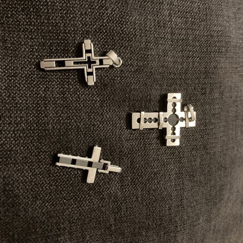 Men's steel crosses 3 pcs new