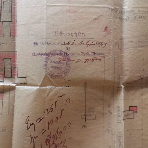 Architectural house plan 1933 used, on thin transparent paper