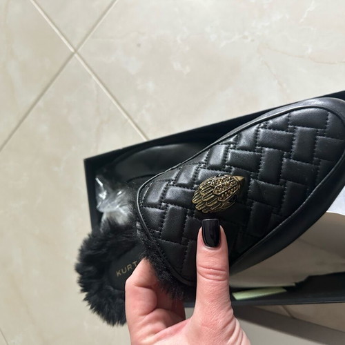 Mules winter used Kurt Geiger black leather with fur size 40