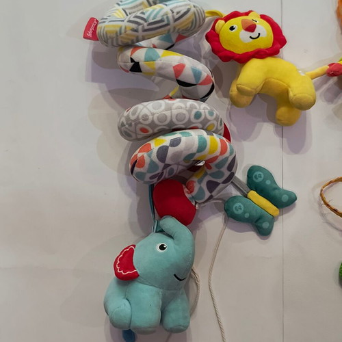 Fisher Price baby toy set used with rattles and hanging spiral