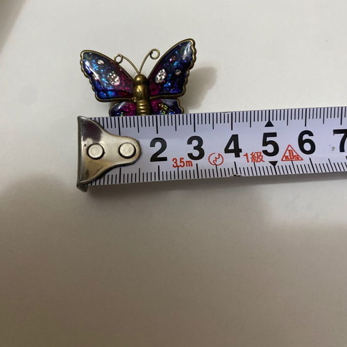 Metal butterfly pin new with iridescent multicolor enamel