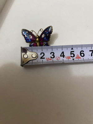 Metal butterfly pin new with iridescent multicolor enamel