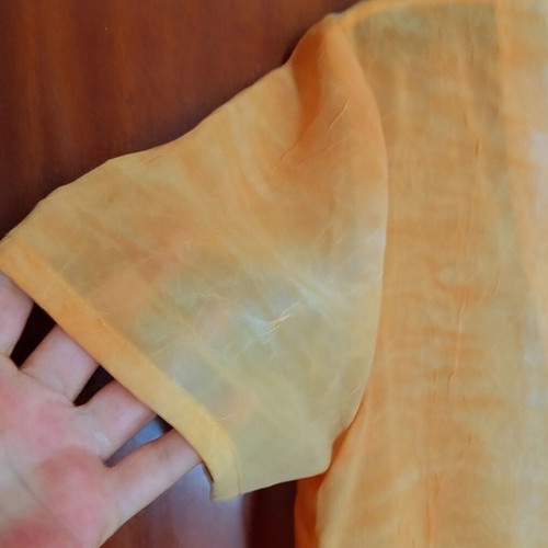 Semi-transparent tunic like new, size M/L, orange-yellow batik