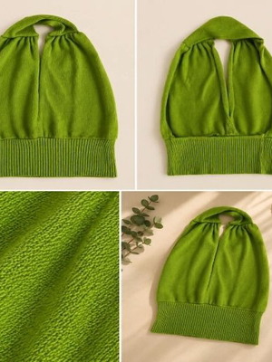 Summer Green Top size S like new, knitted wool texture