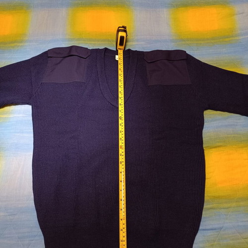 Wooly Pully Sweater new, dark blue with epaulets Police Navy Coast Guard