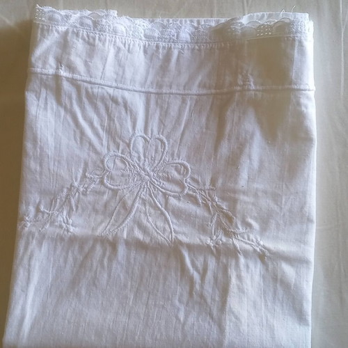 White vintage pillowcase