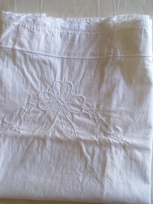 White vintage pillowcase