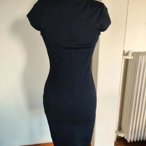 Sandro Ferrone elastic pencil dress dark blue XS S like new