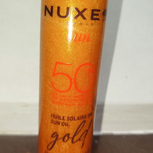 Nuxe Sun Oil Gold SPF 50 new, iridescent sunscreen oil