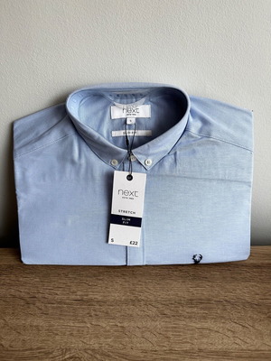 Next men's long sleeve shirt, size S, blue