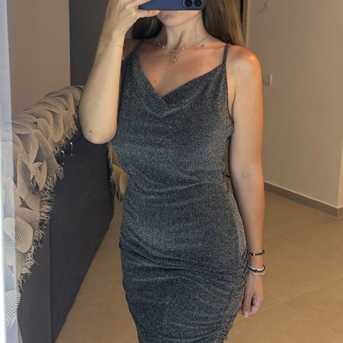 Shein black-silver dress with glitter, like new, size M